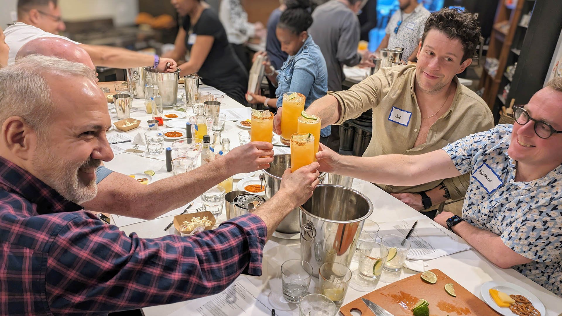 16x9 Cocktail Class Students Cheers