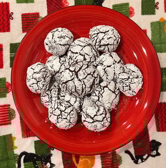 Chocolate Cranberry Crinkle Cookies