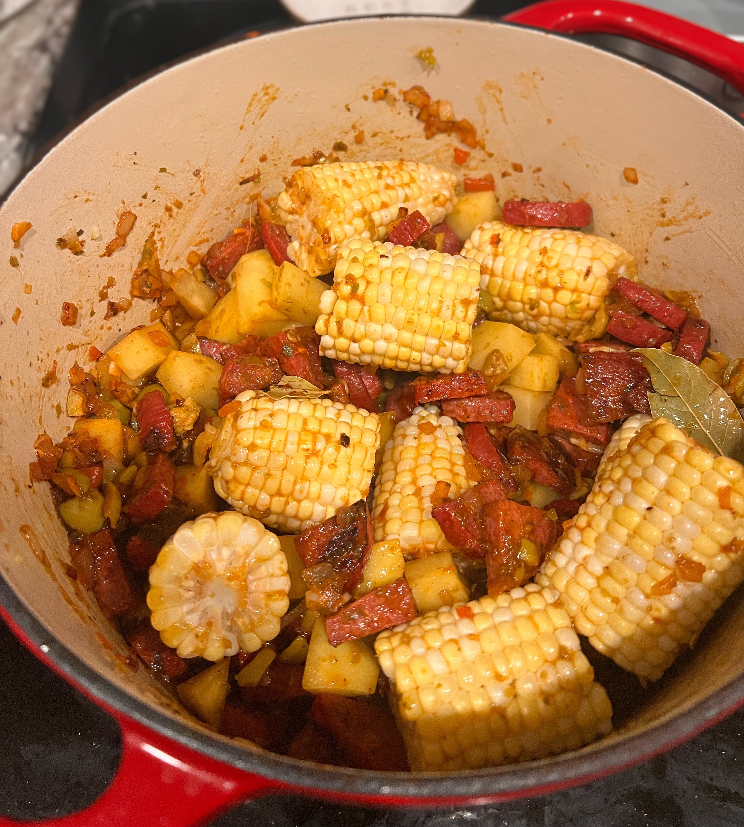 Soup ingredients combined