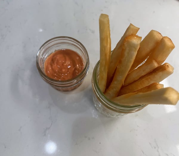 Finished yuca fries