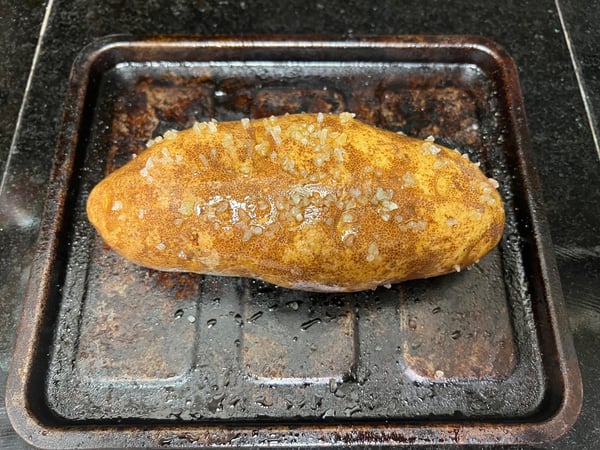 Oiled and salted potato