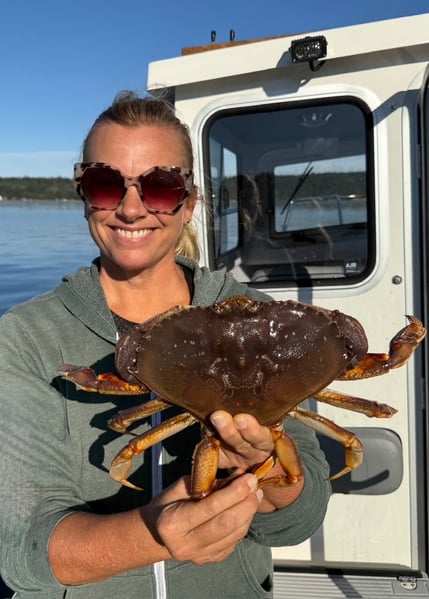 Andrea with crab