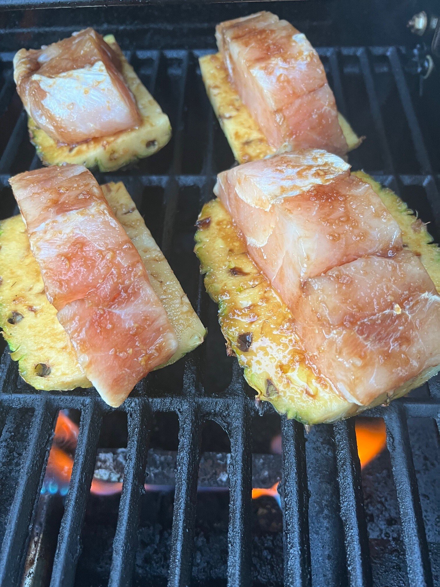 Fish on grill