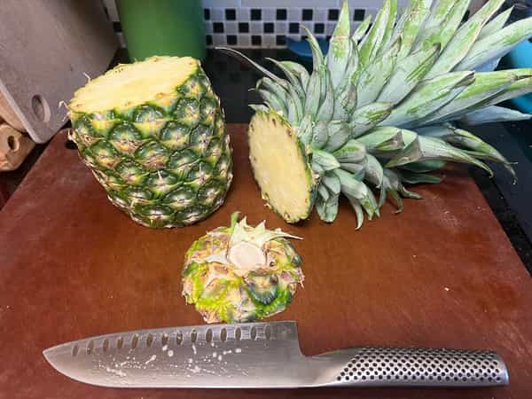 Pineapple top and bottom cut off