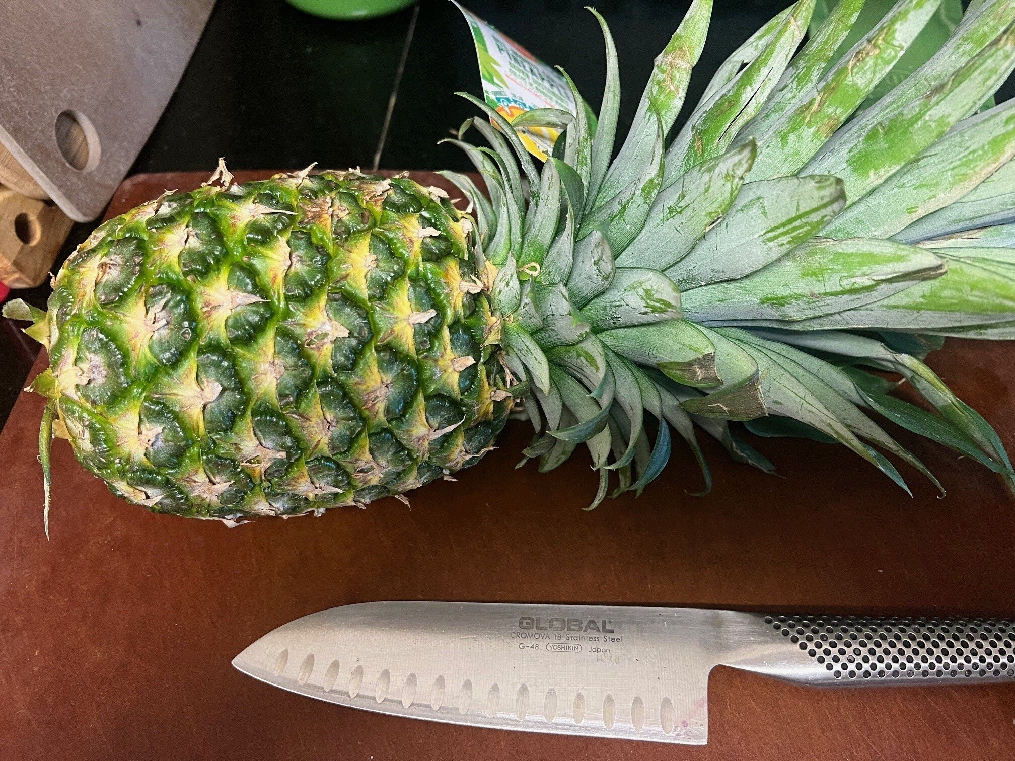 Pineapple and knife
