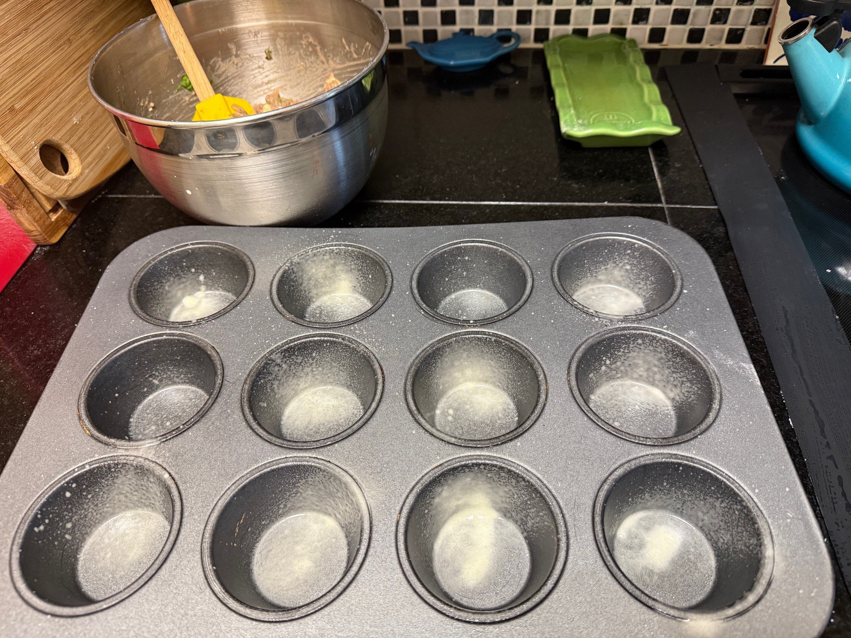 Prepared muffin tin