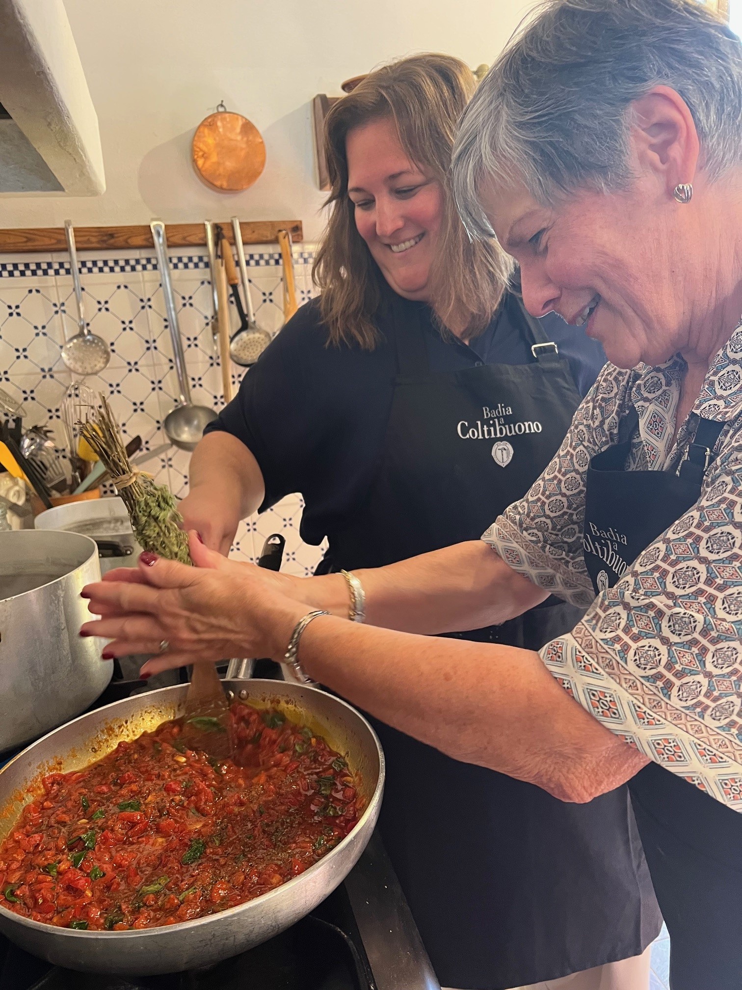 Ann and Linda finish ragu