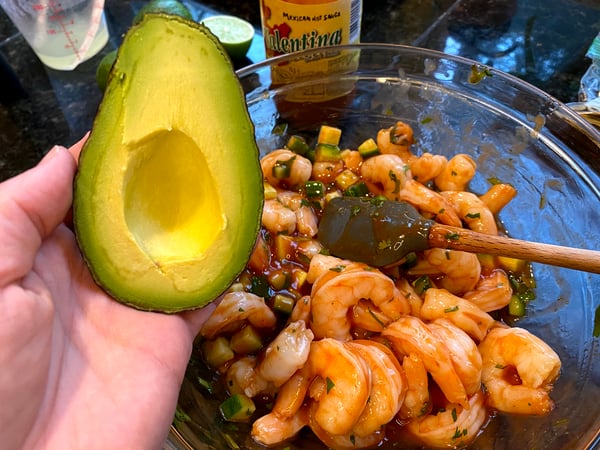 Avocado with Shrimp Mixture