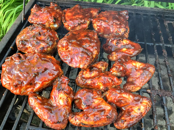 BBQ chix on grill