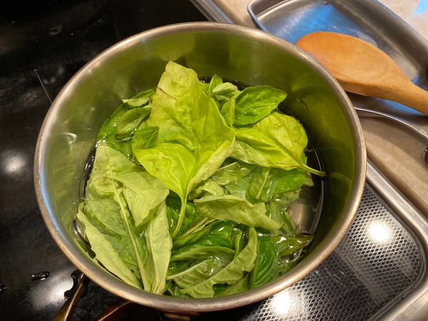 Basil in Simple Syrup