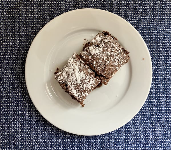 Brownies on plate