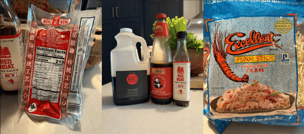Combined ingredients for pancit