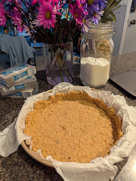 Crust with parchment paper