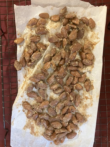 Almonds on sheet tray