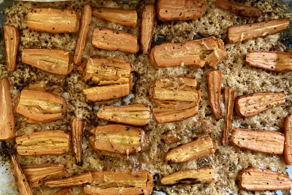 Carrots finished on pan