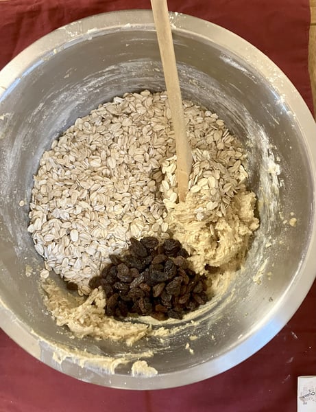 Folding Oats and Raisins