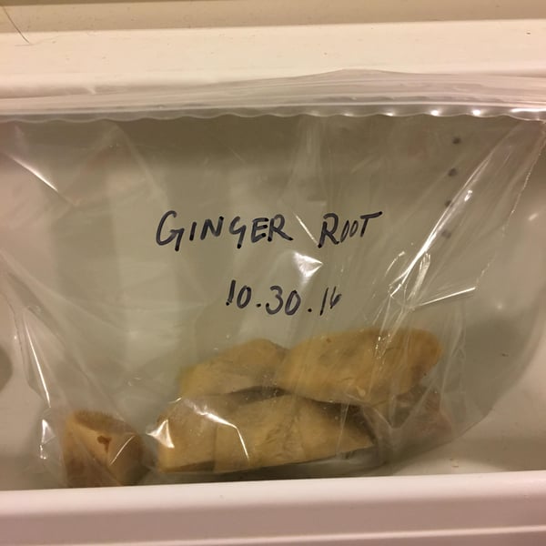 Frozen Ginger Storage