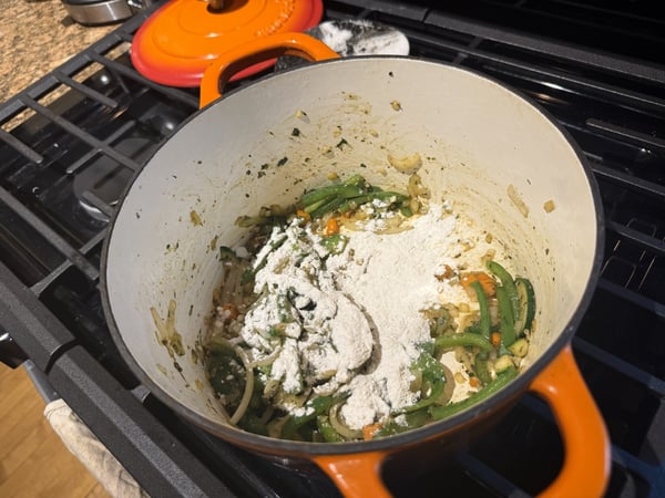 Raw flour added to soup