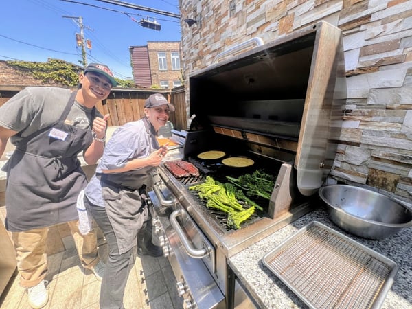 Lisa teaching Grilling Boot Camp