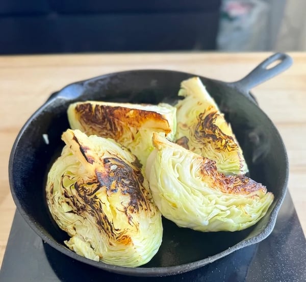 Seared cabbage