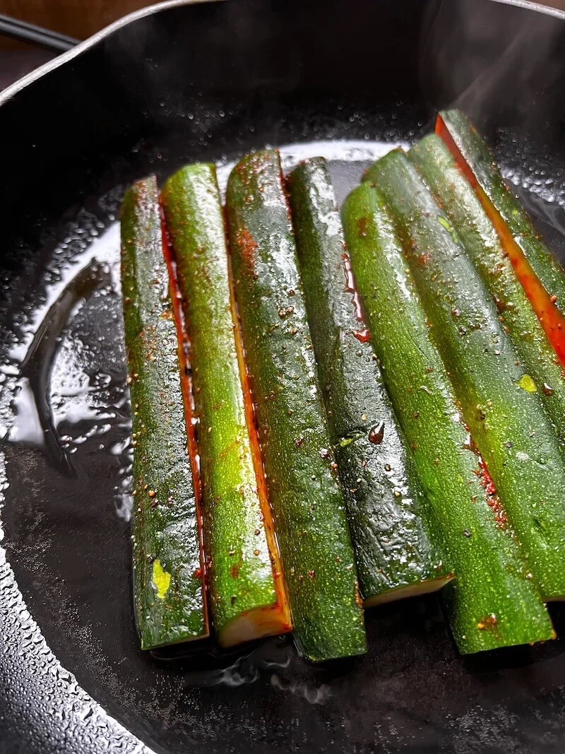 Zucchini in skillet