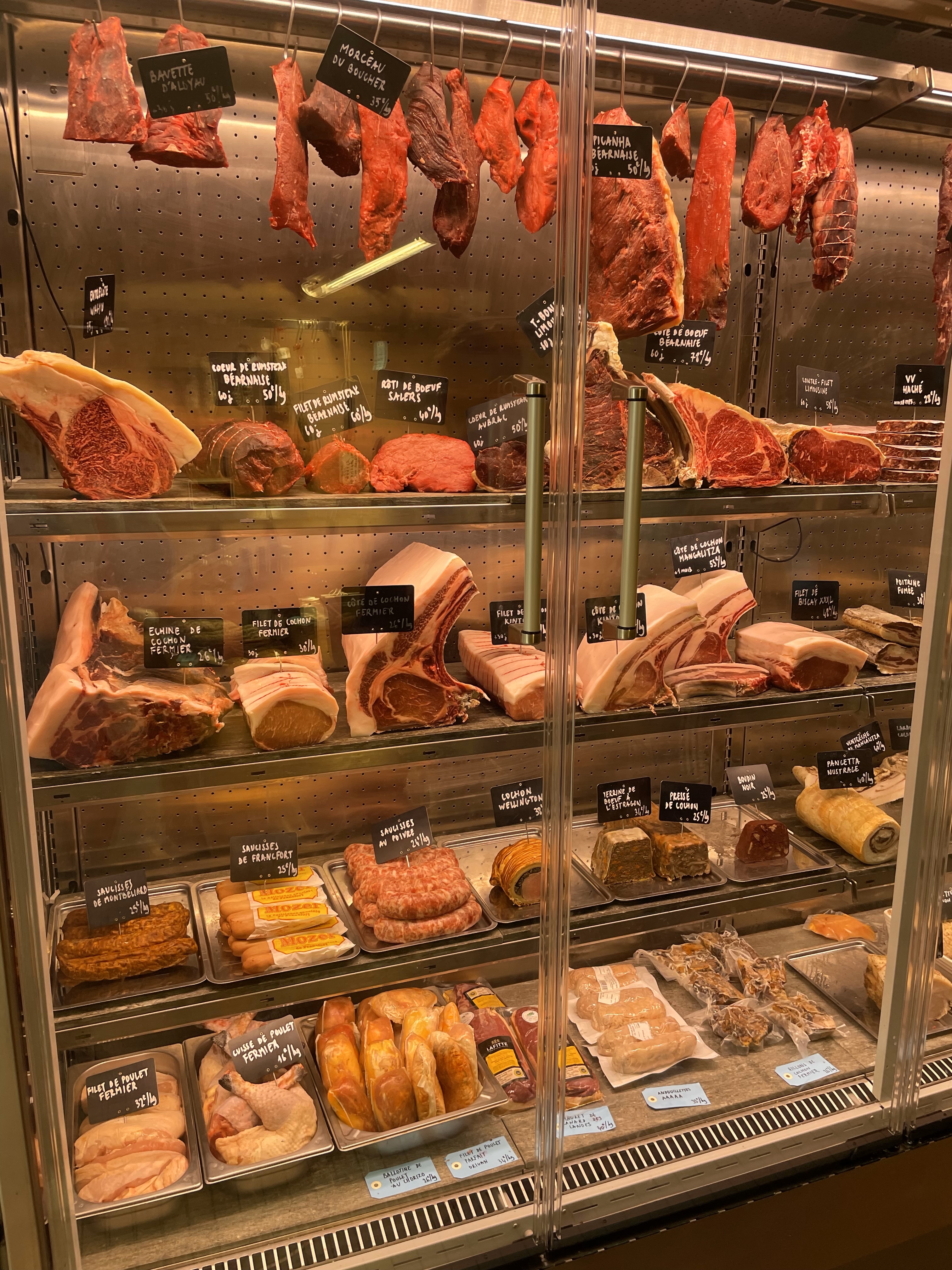 Meat case in Paris