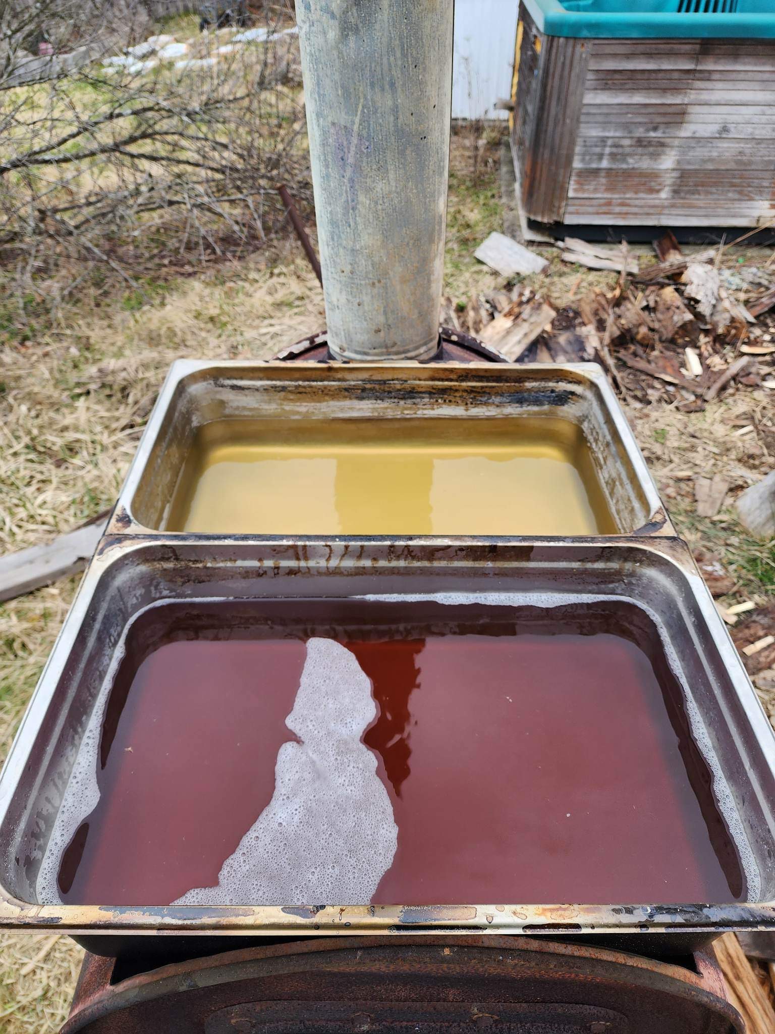 Maple syrup boiling