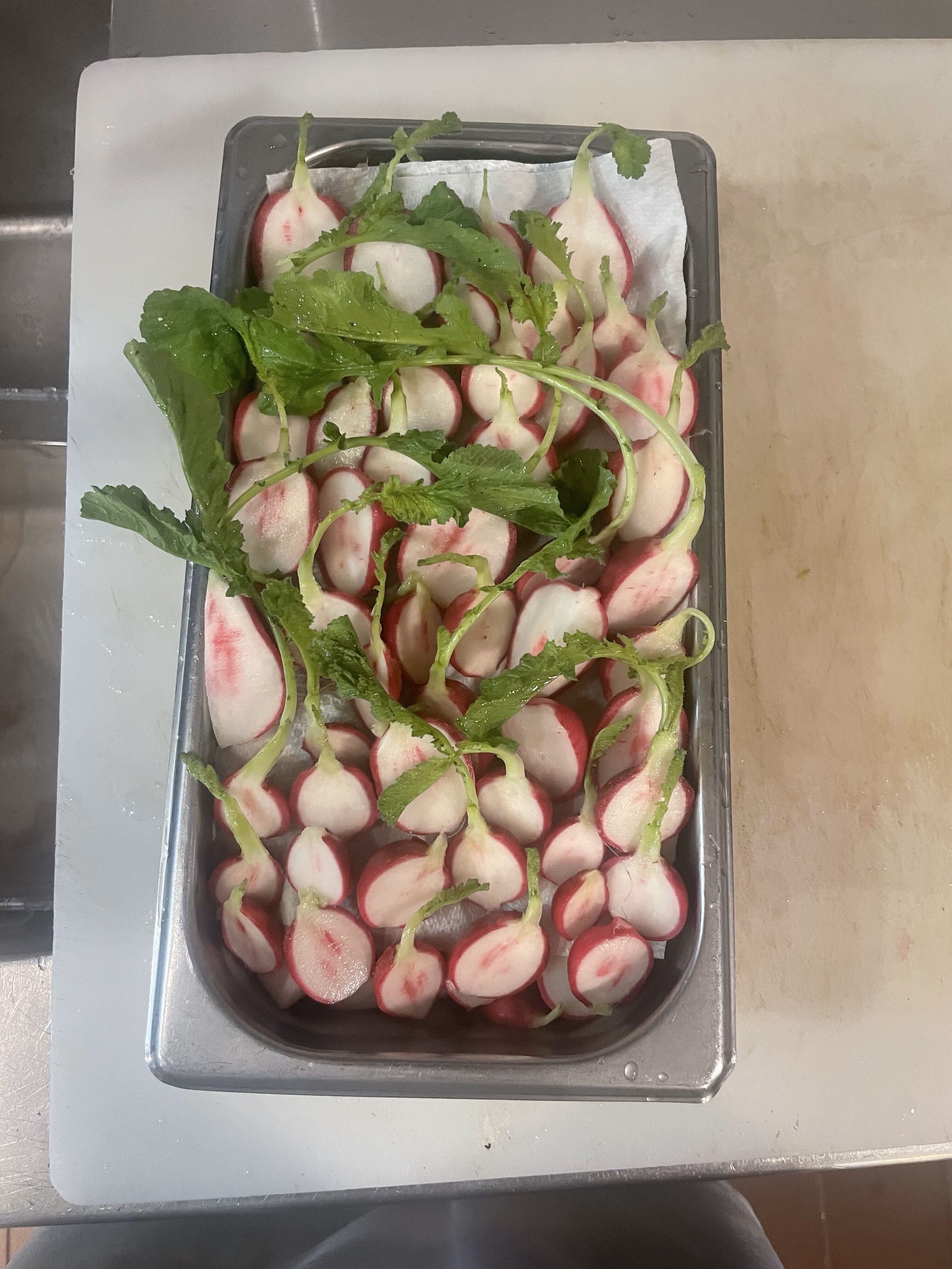 Cleaned radishes