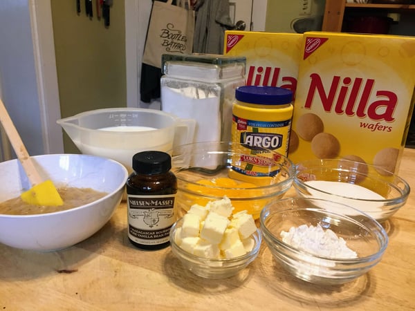 Mise for Banana Pudding