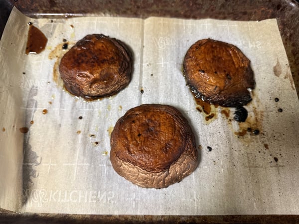 Mushrooms flipped
