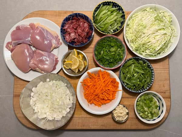 Pancit mise en place
