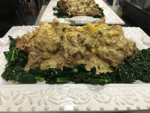Plated Pork with Kale
