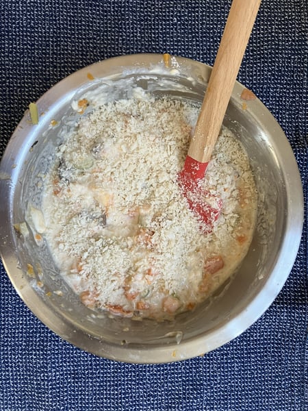 Pancake batter with breadcrumbs