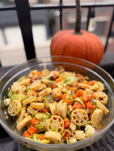 Pasta salad in bowl