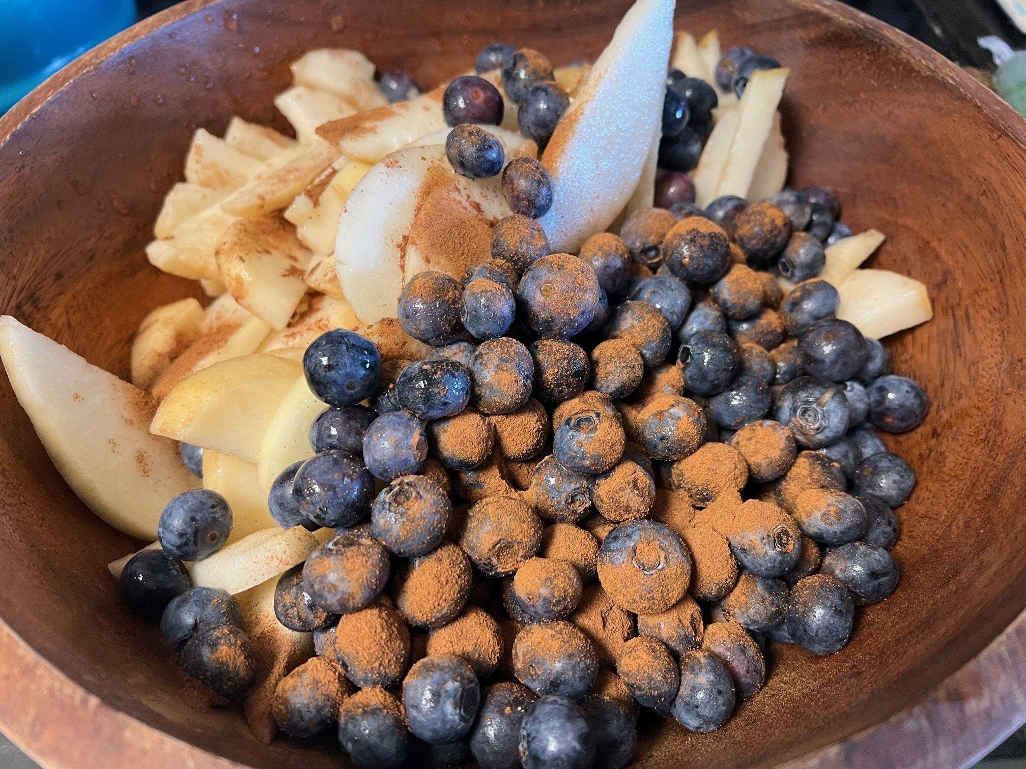 Pears and blueberries