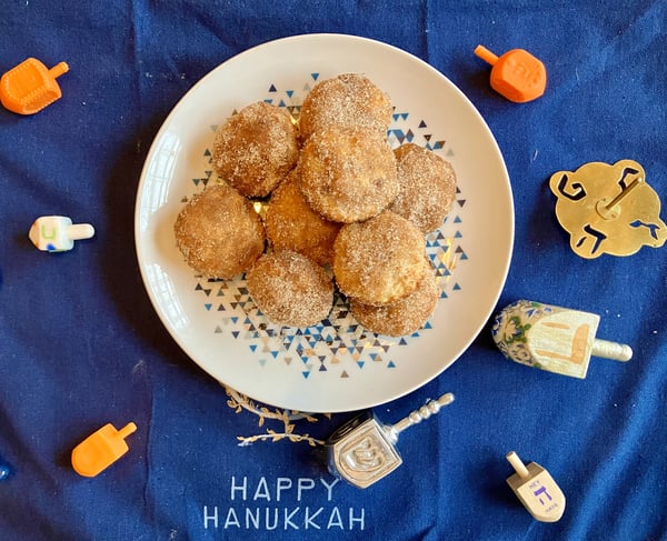 Plated donuts for Hanukkah
