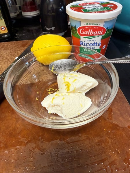 Ricotta with lemon zest