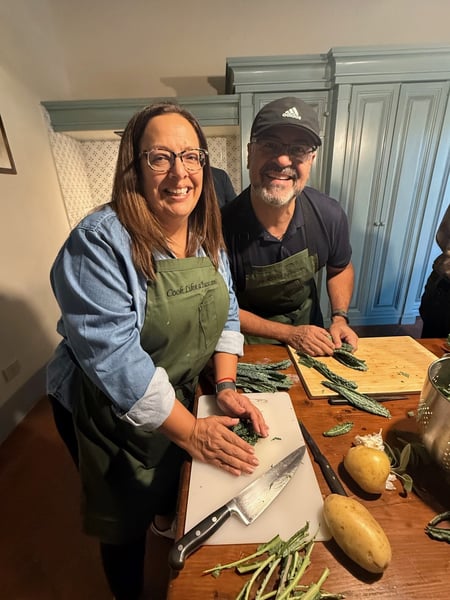 Rose and Miguel cook