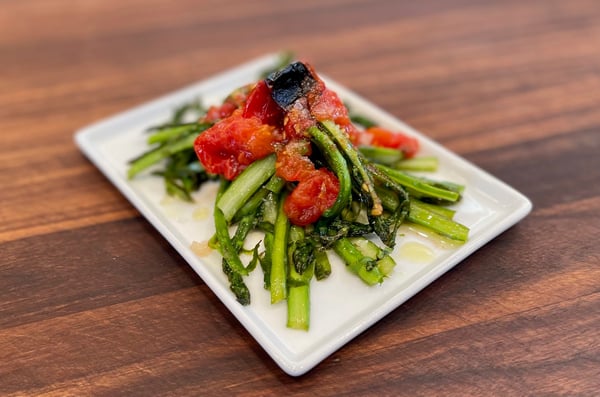 Frenched Asparagus with Tomato