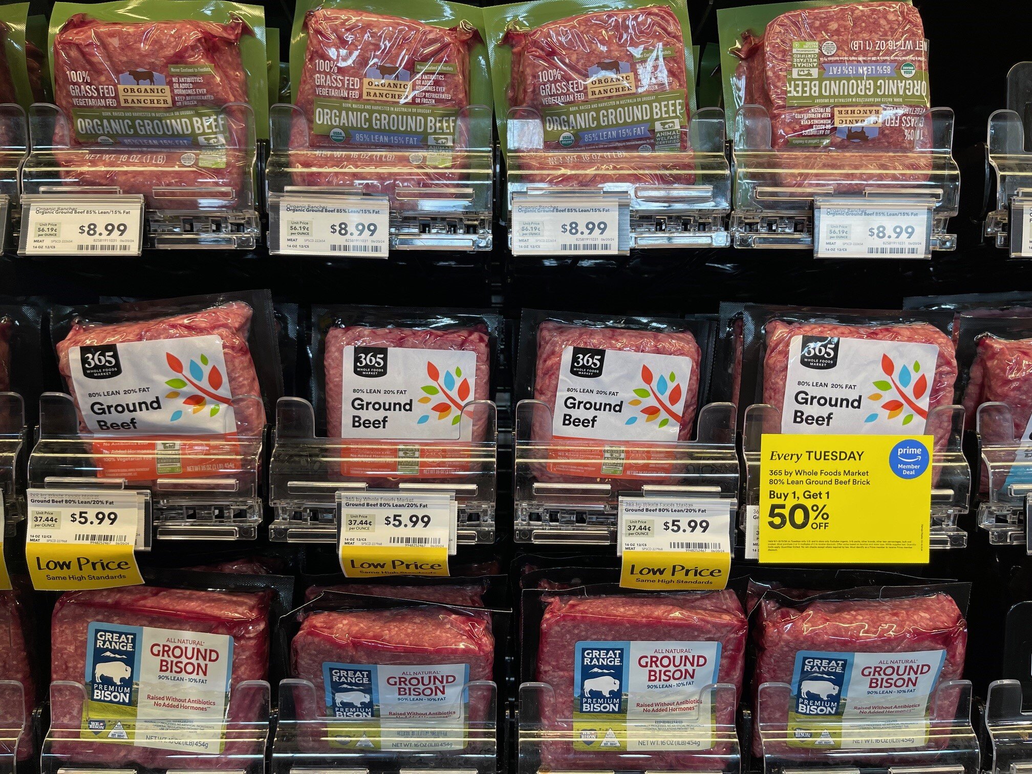 Ground beef at store