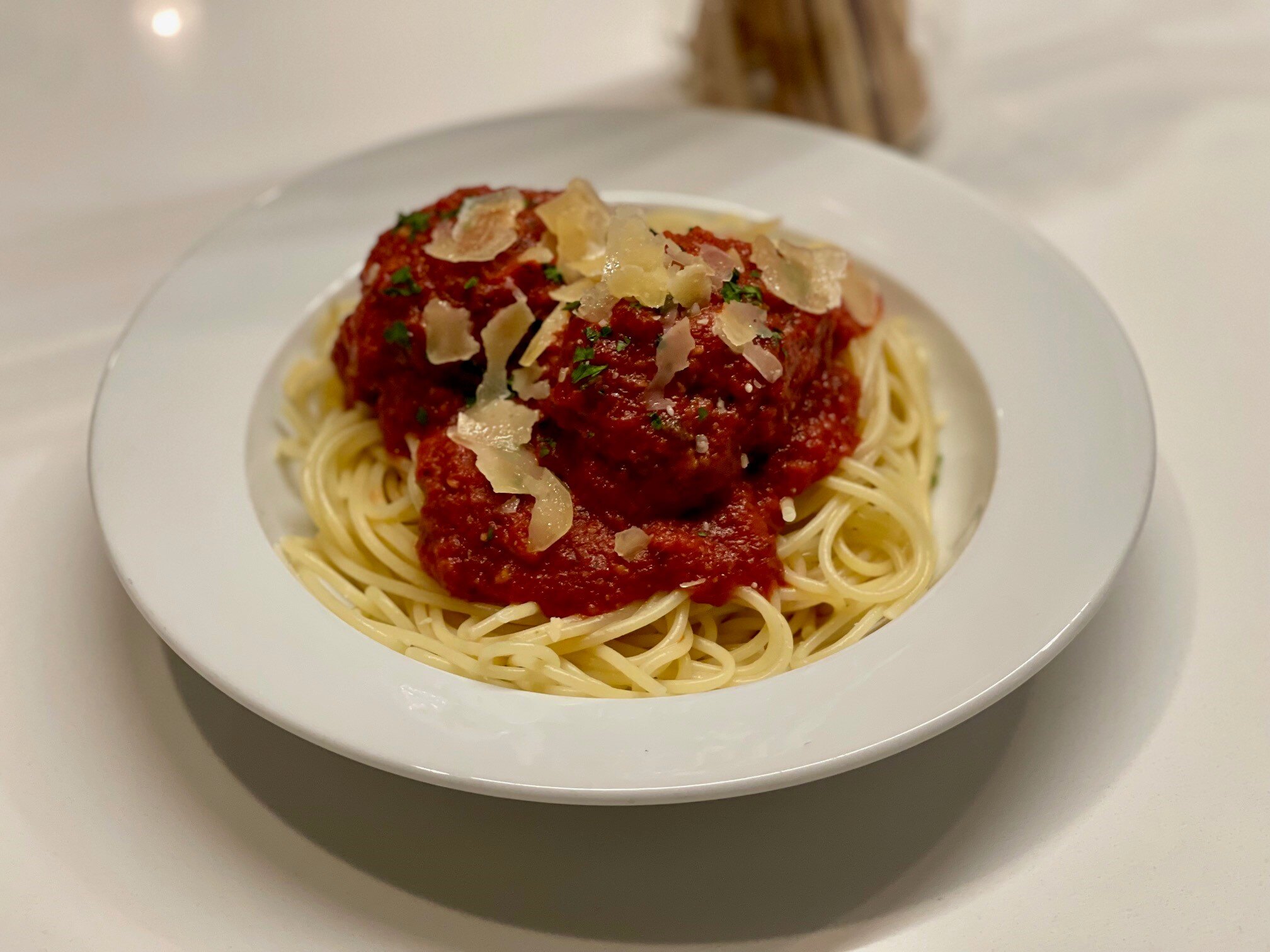 Spaghetti and meatballs