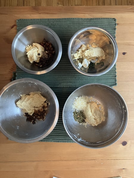 Four variations of cookies
