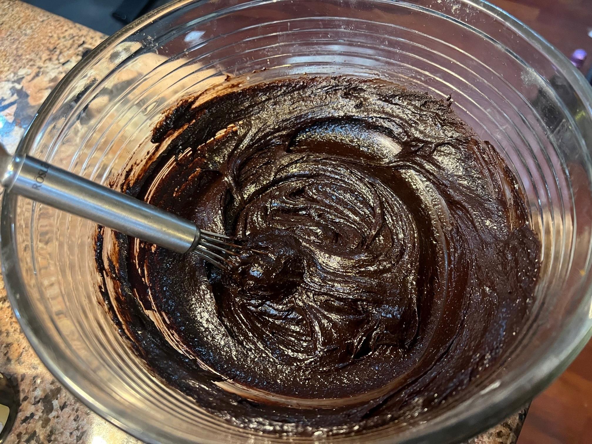 add in eggs and whisk