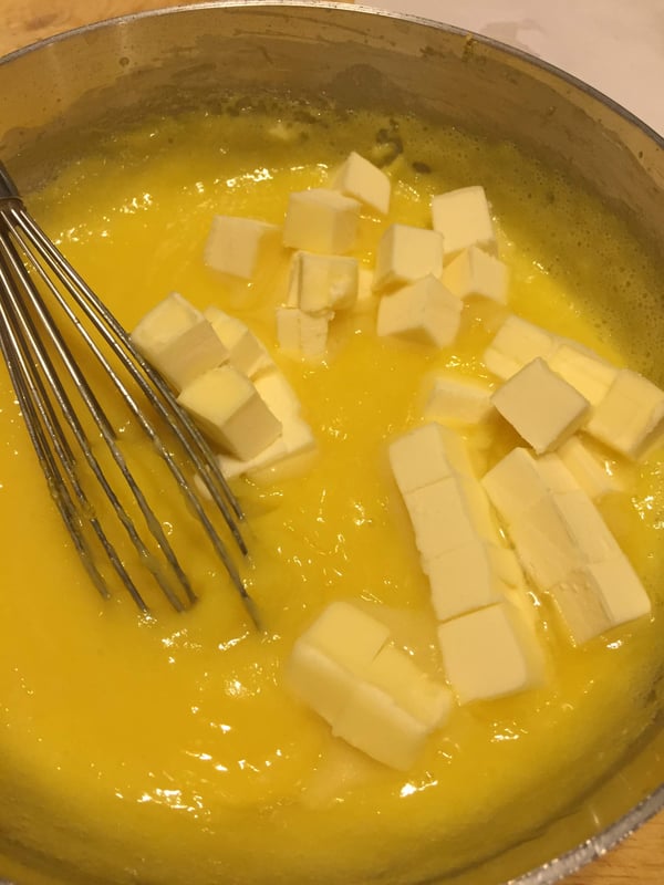 adding butter