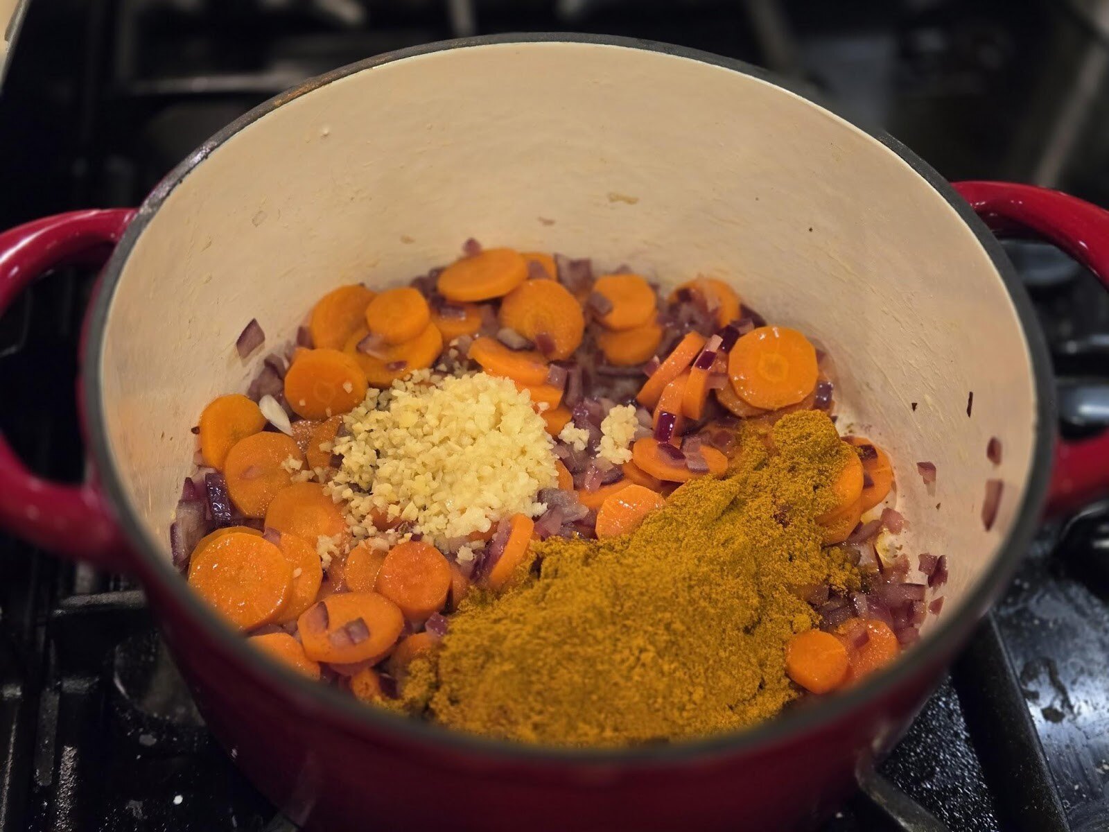 Added spices and garlic