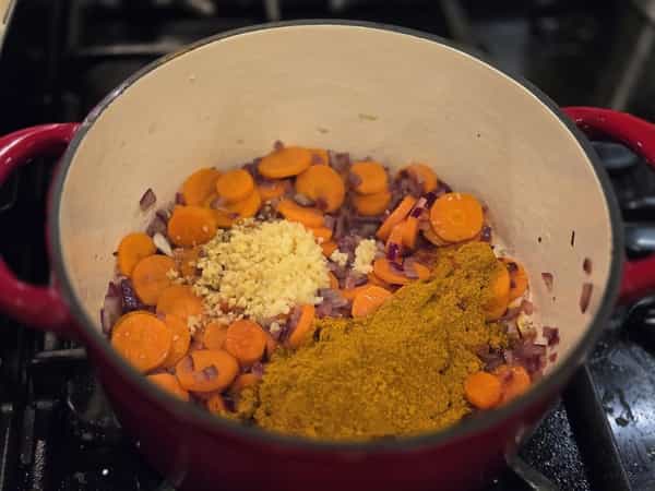 Added spices and garlic