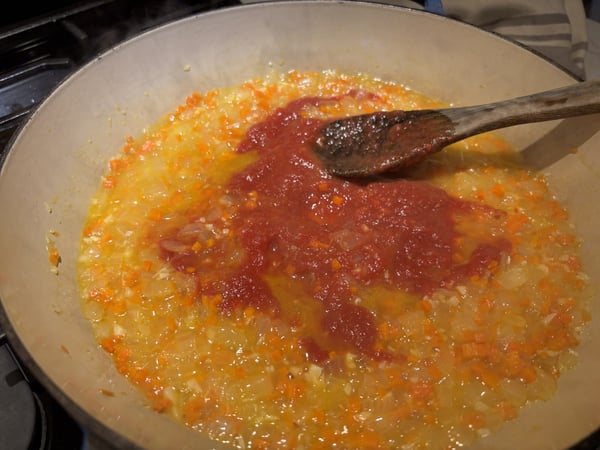 Adding tomatoes