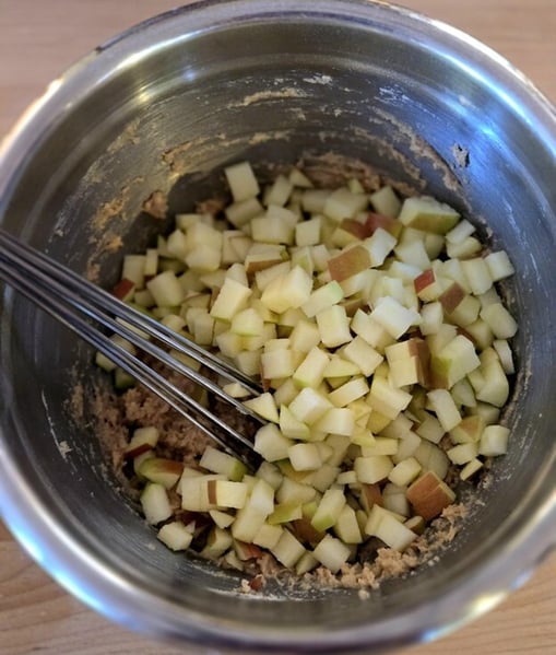 Apples in diced batter