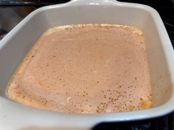 Sauce in baking dish