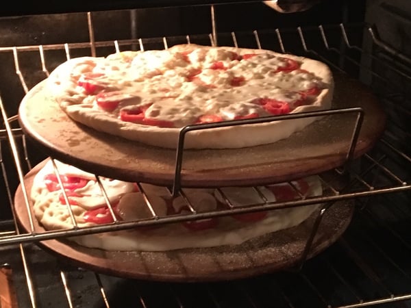 baking pizzas